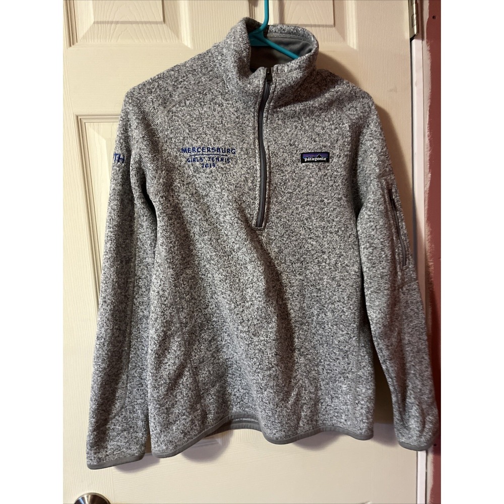 WOMENS USED PATAGONIA GRAY 1/2 ZIP BETTER SWEATER PULLOVER SIZE M W/ Embroidery